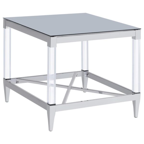 Lindley 2-piece Square Coffee and End Table Set Chrome