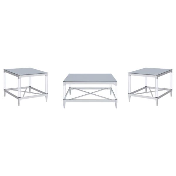 Lindley 3-piece Square Coffee and End Table Set Chrome