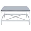 Lindley Square Tempered Mirror Acrylic Coffee Table Chrome