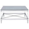 Lindley Square Tempered Mirror Acrylic Coffee Table Chrome