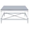 Lindley Square Tempered Mirror Acrylic Coffee Table Chrome