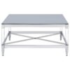 Lindley Square Tempered Mirror Acrylic Coffee Table Chrome