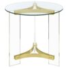 Janessa Round Glass Top Acrylic Leg End Table Matte Brass