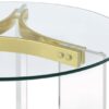 Janessa Round Glass Top Acrylic Leg End Table Matte Brass