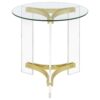 Janessa 2-piece Acrylic Coffee and End Table Set Matte Brass