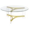 Janessa 2-piece Acrylic Coffee and End Table Set Matte Brass