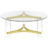 Janessa 2-piece Acrylic Coffee and End Table Set Matte Brass