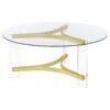 Janessa 2-piece Acrylic Coffee and End Table Set Matte Brass