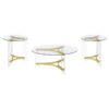 Janessa 3-piece Acrylic Coffee and End Table Set Matte Brass