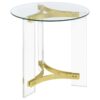 Janessa 3-piece Acrylic Coffee and End Table Set Matte Brass