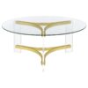Janessa 3-piece Acrylic Coffee and End Table Set Matte Brass