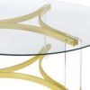 Janessa Round Glass Top Acrylic Leg Coffee Table Matte Brass