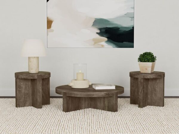 Kinkaid 3-piece Solid Wood Coffee and End Table Set Brown