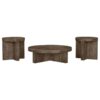 Kinkaid 3-piece Solid Wood Coffee and End Table Set Brown