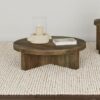 Kinkaid Round Solid Mango Wood Coffee Table Brown