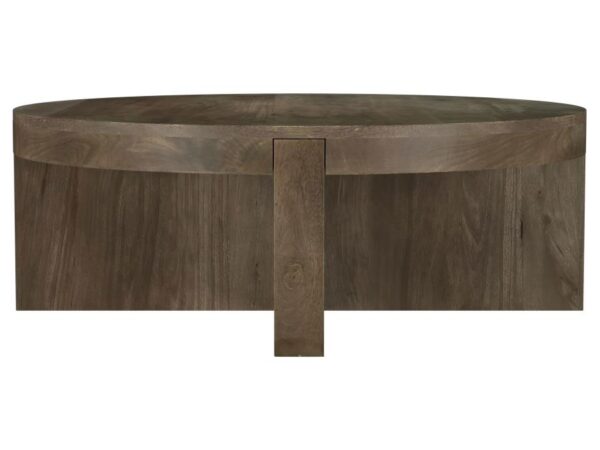 Kinkaid Round Solid Mango Wood Coffee Table Brown