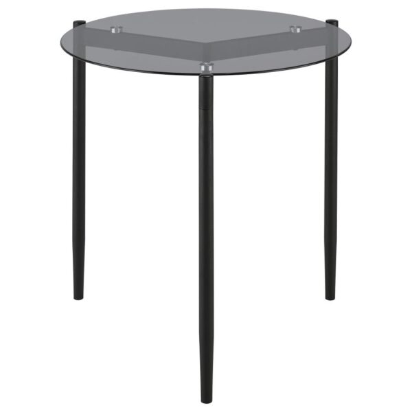 Rosalie Round Smoked Glass Top End Table Grey