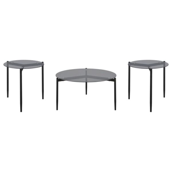 Rosalie 3-piece Round Coffee and End Table Set Grey