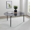 Rosalie Round Smoked Glass Top Coffee Table Grey