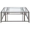 Adri Square Glass Top Coffee Table with Casters Black Nickel