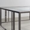 Adri Square Glass Top Coffee Table with Casters Black Nickel