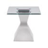 Jenny Glass Top Stainless Steel Side End Table Chrome