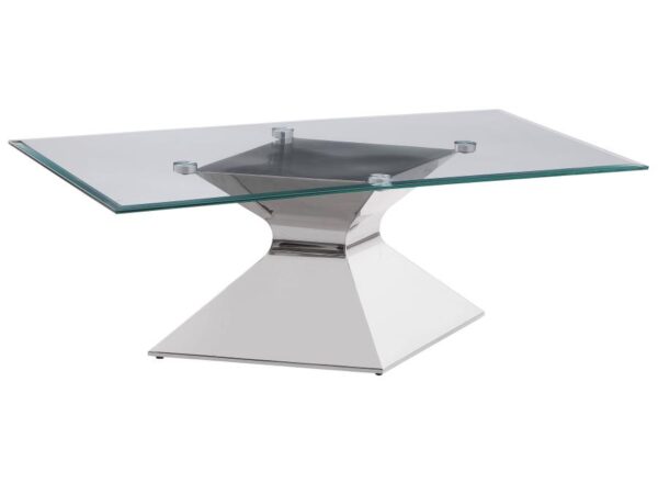 Jenny Glass Top Stainless Steel Coffee Table Chrome
