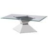 Jenny Glass Top Stainless Steel Coffee Table Chrome
