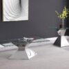 Jenny Glass Top Stainless Steel Coffee Table Chrome