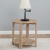 Fowler 1-shelf Round Engineered Wood Side End Table Natural