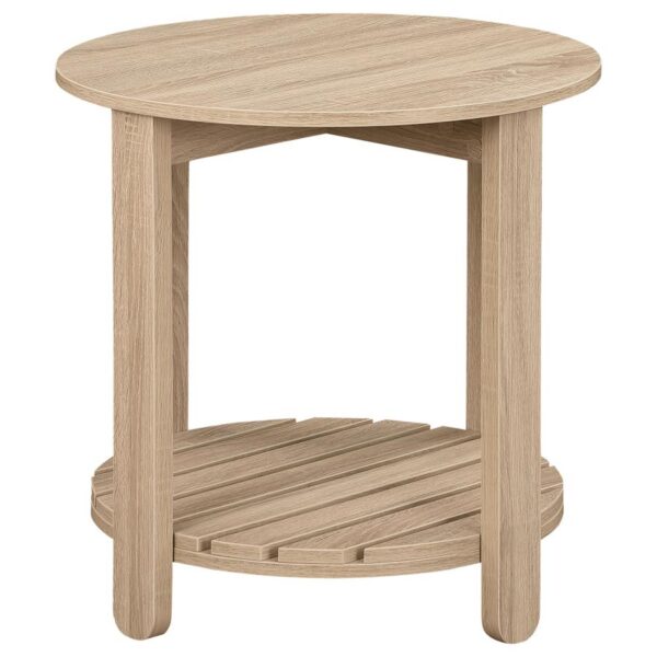 Fowler 2-piece Round Coffee and End Table Set Natural
