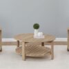 Fowler 3-piece Round Coffee and End Table Set Natural