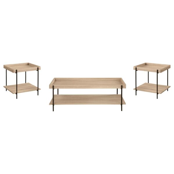 Fallon 3-piece Rectangular Coffee and End Table Set Natural
