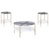 Jonelle 3-piece Round Coffee and End Table Set Gold