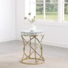 Elise Round Mirror Top Stainless Steel End Table Gold