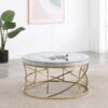 Elise Round Mirror Top Stainless Steel Coffee Table Gold