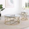 Elise Round Mirror Top Stainless Steel Coffee Table Gold