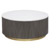 Jason Round Marble Top Coffee Table White and Charcoal