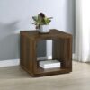 Frisco Square Engineered Wood Side End Table Dark Pine