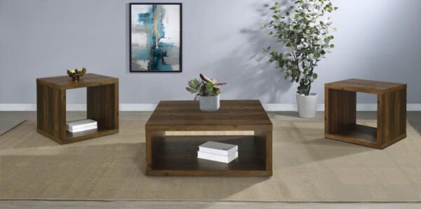 Frisco 3-piece Coffee and End Table Set Dark Pine