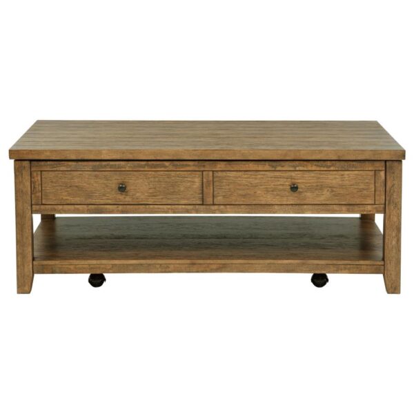Payne 48-inch Mobile Lift Top Coffee Table Distressed Brown