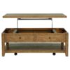 Payne 48-inch Mobile Lift Top Coffee Table Distressed Brown