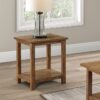 Payne Wood End Table with Shelf Distressed Brown