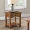 Payne 1-drawer Wood End Table with Shelf Distressed Brown