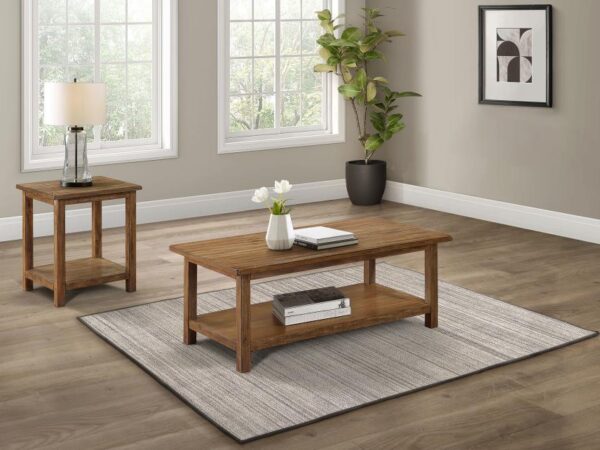 Payne 2-piece Coffee and End Table Set Distressed Brown