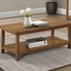 Payne Wood Coffee Table with Shelf Distressed Brown