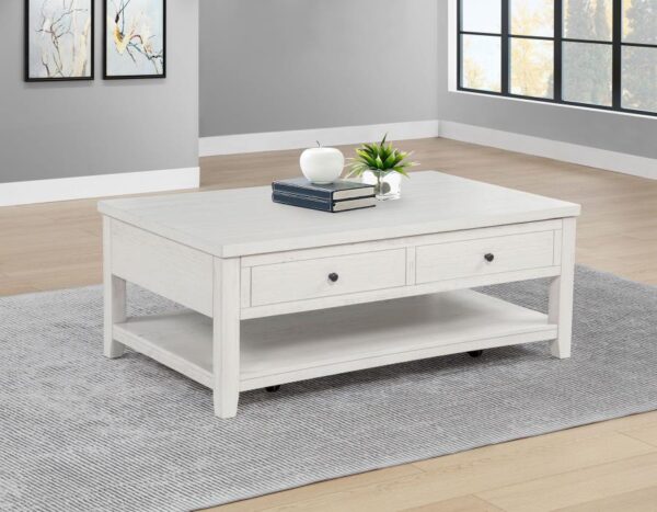 Payne 48-inch Mobile Lift Top Coffee Table Distressed White