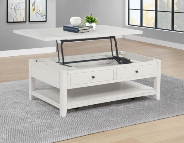 Payne 48-inch Mobile Lift Top Coffee Table Distressed White