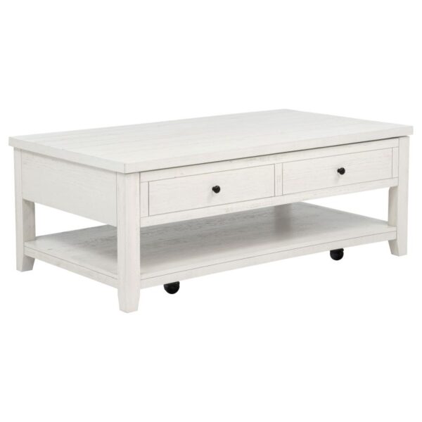 Payne 48-inch Mobile Lift Top Coffee Table Distressed White