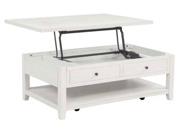 Payne 48-inch Mobile Lift Top Coffee Table Distressed White